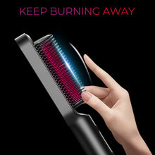 Load image into Gallery viewer, Hair Straightener Brush, TYMO Ring Hair Straightener Comb Straightening Brush for Women with 5 Temps 20s Fast Heating & Dual Voltage, Black
