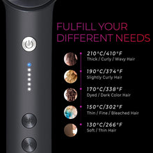 Load image into Gallery viewer, Hair Straightener Brush, TYMO Ring Hair Straightener Comb Straightening Brush for Women with 5 Temps 20s Fast Heating & Dual Voltage, Black