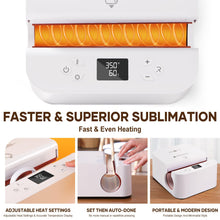 Load image into Gallery viewer, HTVRONT Auto Tumbler Heat Press Machine - Mug Heat Press Heat Up Fast & Even, Professional Tumbler Press High-Security for 2.9-3.3inch Sublimation Tumblers, Cups, Glasses and Mugs, White