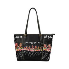 Load image into Gallery viewer, GOD Says You Are Tote Leather Tote Bag/Small (Model 1640)
